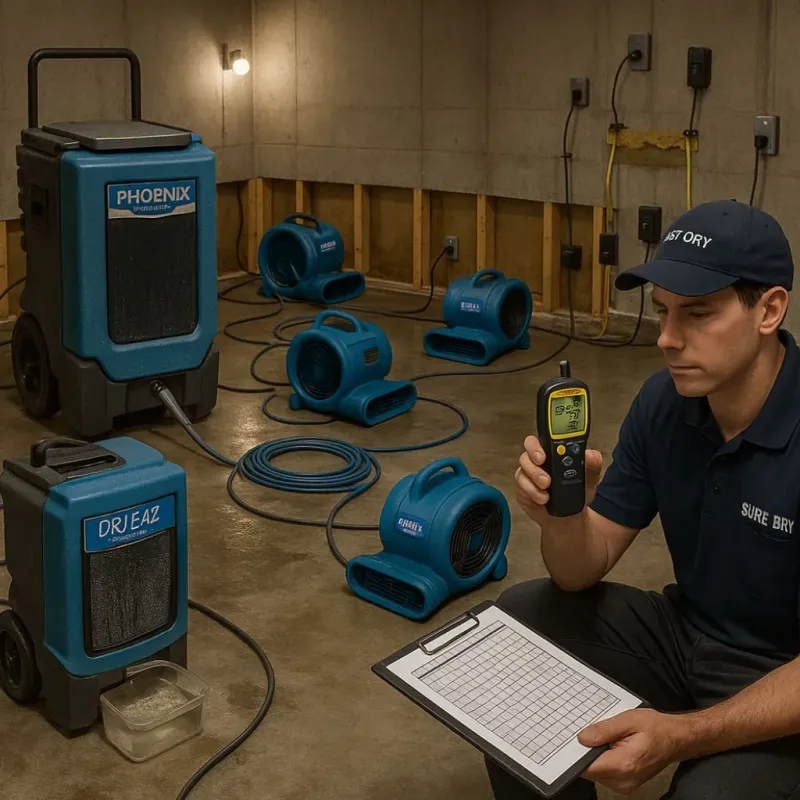 Structural Drying and Dehumidification process in Frankfort, OH